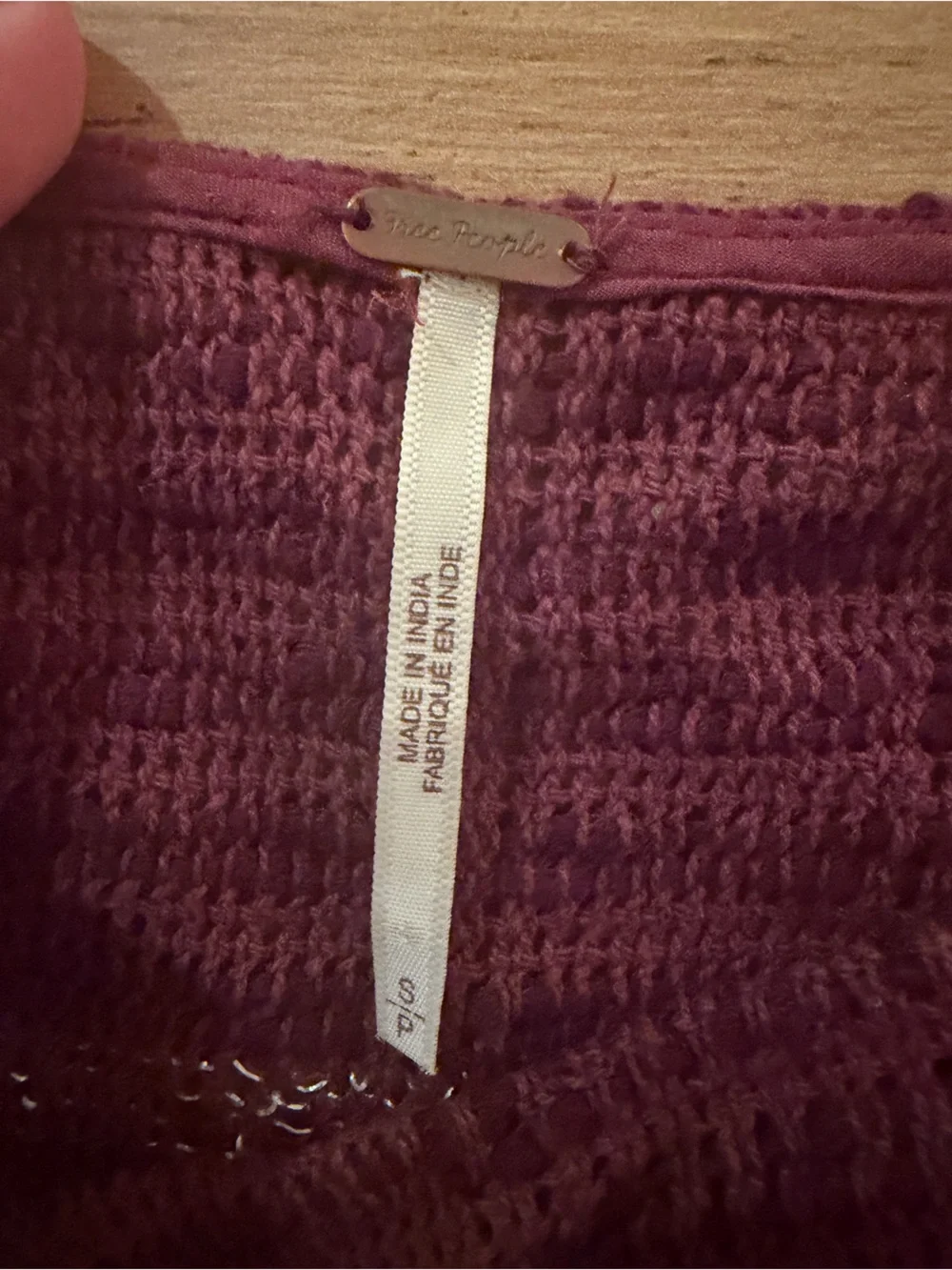 Lightweight Maroon Women's Knit Sweater- Free People - small
